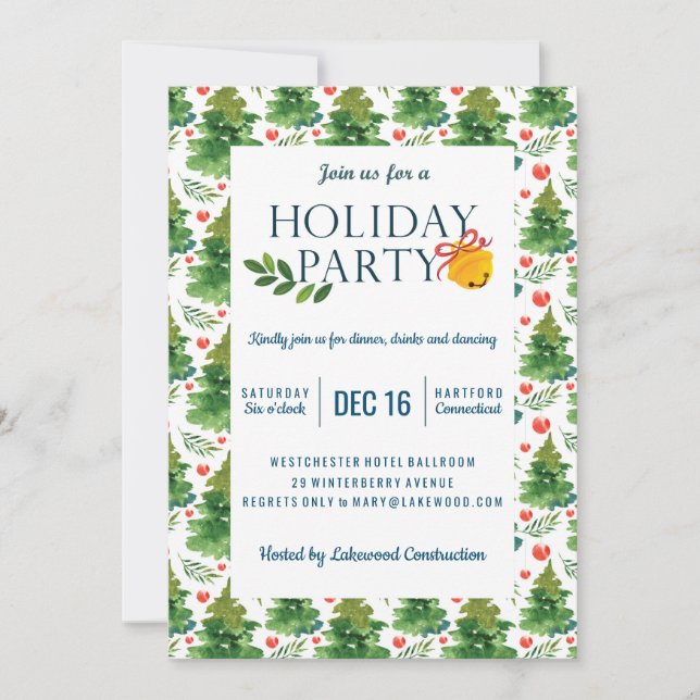 Cartes Pour Fêtes Annuelles Fête classique de Noël avec cloche de Noël (Devant)