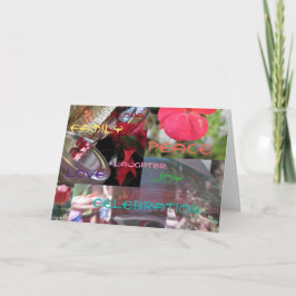 Cartes Pour Fêtes Annuelles Fête d'Aloha Joie Famille Amour Paix Rire