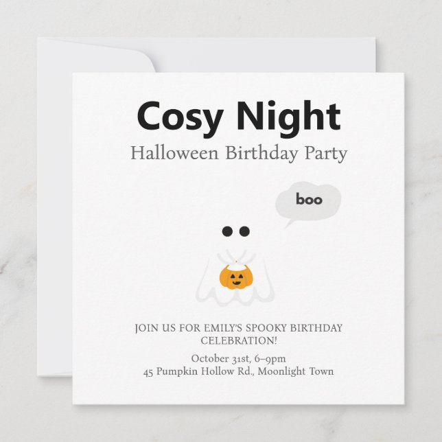 Cartes Pour Fêtes Annuelles Fête d'anniversaire d'Halloween | Conception minim (Devant)