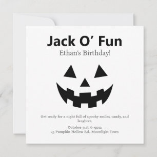 Cartes Pour Fêtes Annuelles Fête d'anniversaire d'Halloween Jack O’Fun Citro