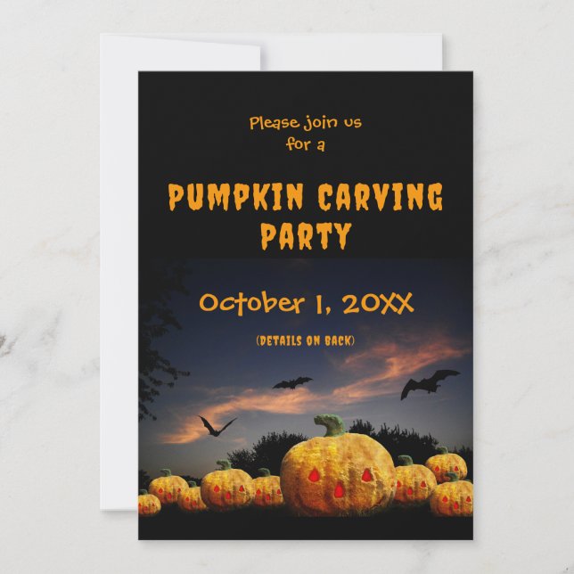Cartes Pour Fêtes Annuelles Fête de découpage de citrouille halloween Citrouil (Devant)
