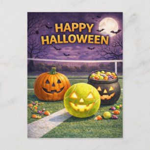 Cartes Pour Fêtes Annuelles Fête de Halloween de tennis sur le court