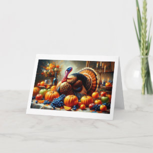 Cartes Pour Fêtes Annuelles Fête de l'Action de grâce avec la Turquie,