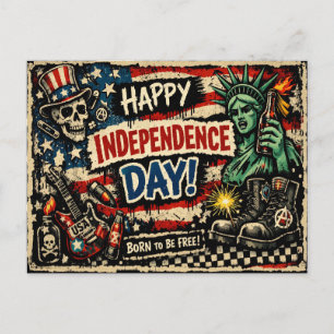 Cartes Pour Fêtes Annuelles Fête de l'Indépendance de style Punk Rock