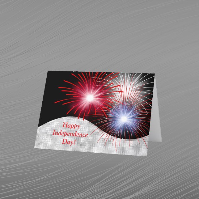 Cartes Pour Fêtes Annuelles Fête de l'Indépendance Rouge Bleu Patriotique (Créateur téléchargé)