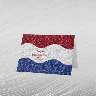 Cartes Pour Fêtes Annuelles Fête de l'Indépendance Rouge Bleu Patriotique Vagu