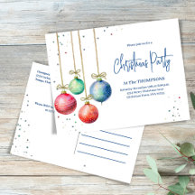 Fête de Noël Aquarelle Ornements simples