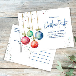 Cartes Pour Fêtes Annuelles Fête de Noël Aquarelle Ornements simples
