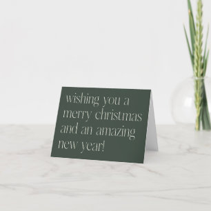 Cartes Pour Fêtes Annuelles Fête de Noël blanc vert minimaliste personnalisé