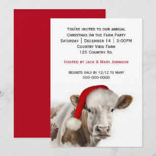 Cartes Pour Fêtes Annuelles Fête de Noël de la vache country