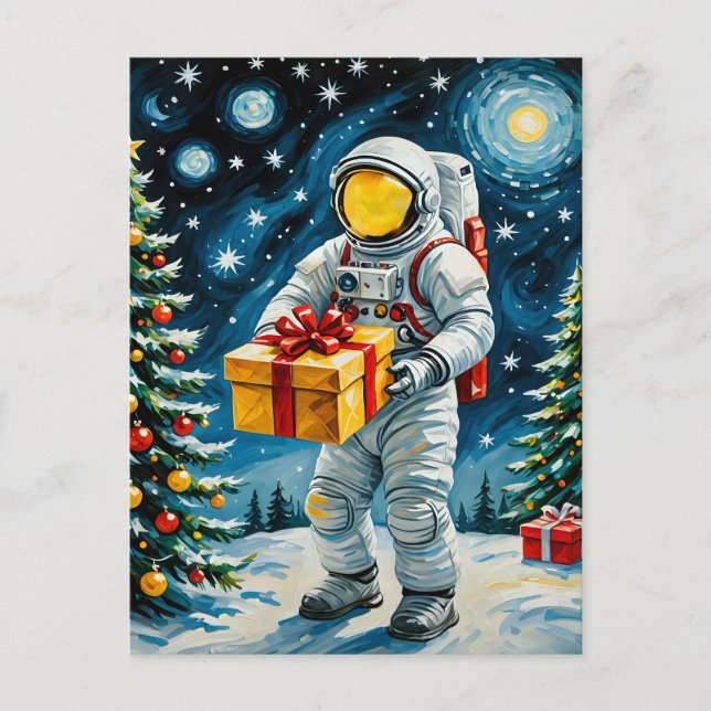 Cartes Pour Fêtes Annuelles Fête de Noël de l'astronaute (Devant)