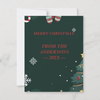 Cartes Pour Fêtes Annuelles Fête de Noël de Winter Green 
