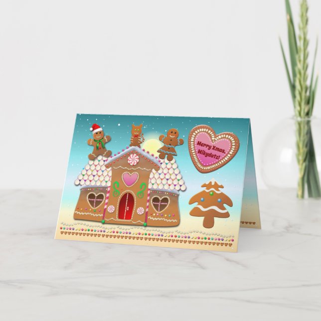 Cartes Pour Fêtes Annuelles Fête de Noël des biscuits de pain d'épices (Devant)