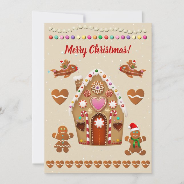 Cartes Pour Fêtes Annuelles Fête de Noël des biscuits de pain d'épices (Devant)
