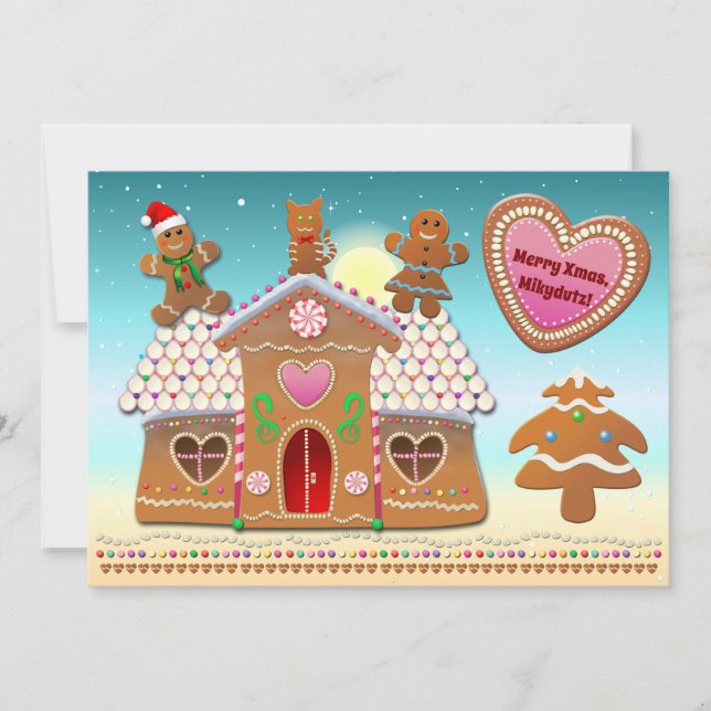 Cartes Pour Fêtes Annuelles Fête de Noël des biscuits de pain d'épices (Devant)