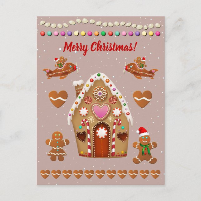 Cartes Pour Fêtes Annuelles Fête de Noël des biscuits de pain d'épices (Devant)