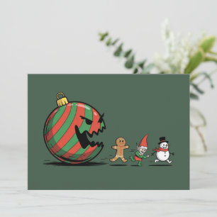 Cartes Pour Fêtes Annuelles Fête de Noël drôle au Père Noël en pain d'épices
