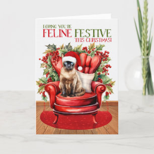 Cartes Pour Fêtes Annuelles Fête de Noël du Chat de Noël de la pointe du phoqu