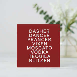 Cartes Pour Fêtes Annuelles Fête de Noël en buvant Dasher Dancer 