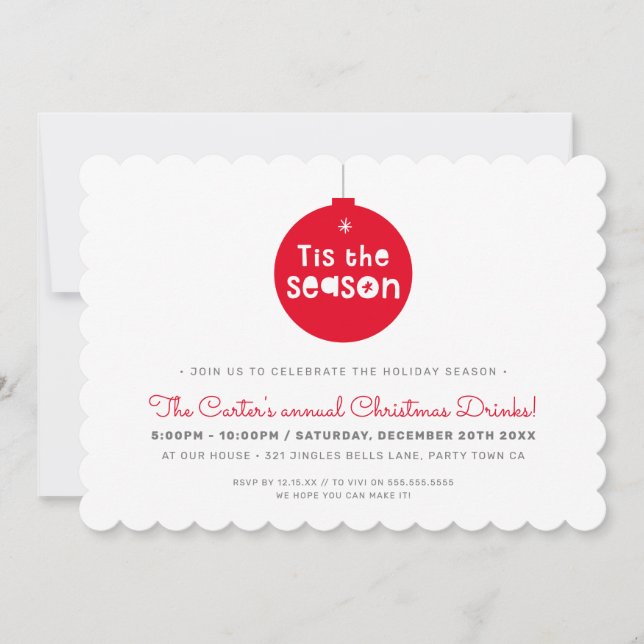 Cartes Pour Fêtes Annuelles FÊTE DE NOËL fun hardi TIS LA SAISON (Devant)