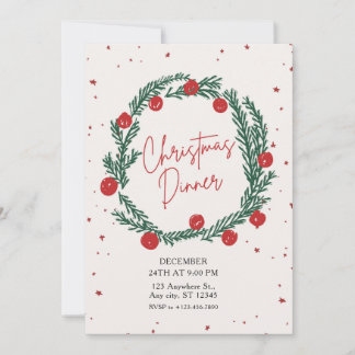Cartes Pour Fêtes Annuelles Fête de Noël Illustrée Rouge et Verte