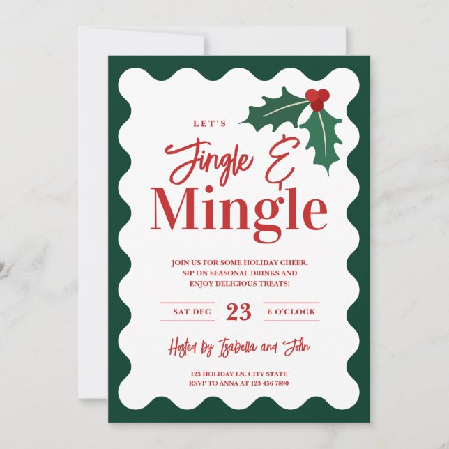 Cartes Pour Fêtes Annuelles Fête de Noël Jingle et Mingle (Devant)