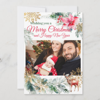 Cartes Pour Fêtes Annuelles Fête de Noël Rouge Poinsettia