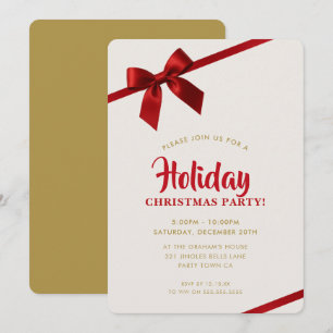 Cartes Pour Fêtes Annuelles FETE DE NOËL ruban rouge élégant moderne noeud pap