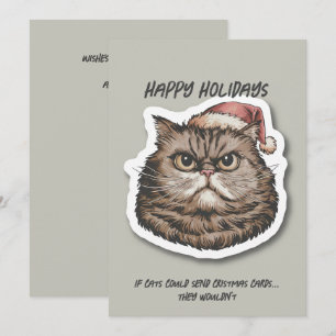 Cartes Pour Fêtes Annuelles Fête de Noël sarcastique de chat grincheux