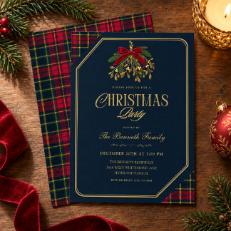 Cartes Pour Fêtes Annuelles Fête de Noël Tartan Plaid Rouge à Ruban