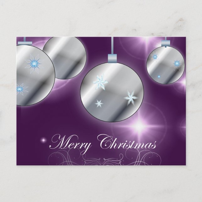 Cartes Pour Fêtes Annuelles Fête de Noël violet (Devant)