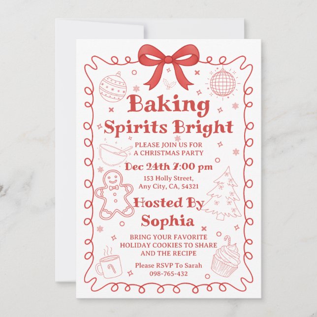 Cartes Pour Fêtes Annuelles Fête de pâtisserie de Noël : cuisiner en illuminan (Devant)