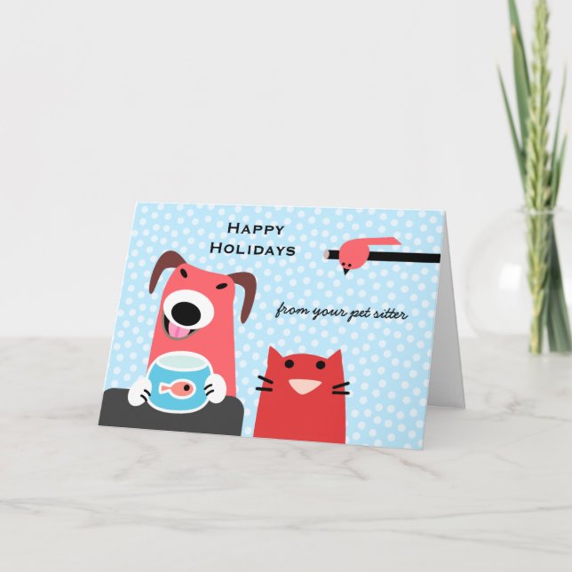 Cartes Pour Fêtes Annuelles Fête de Pet Sitter (Devant)