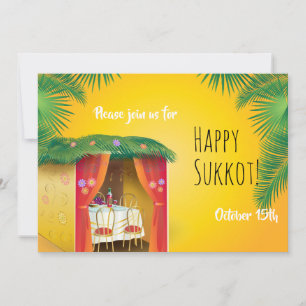 Cartes Pour Fêtes Annuelles Fête de Souccot Souccah Lulav et Etrog Aquarelle