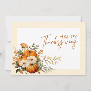 Cartes Pour Fêtes Annuelles Fête de Thanksgiving florale illustrative aquarell