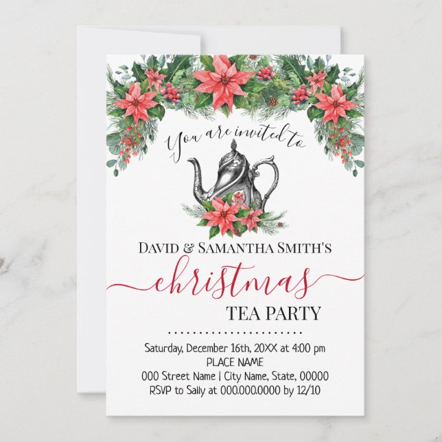 Cartes Pour Fêtes Annuelles Fête de thé de Noël Tea Party (Devant)