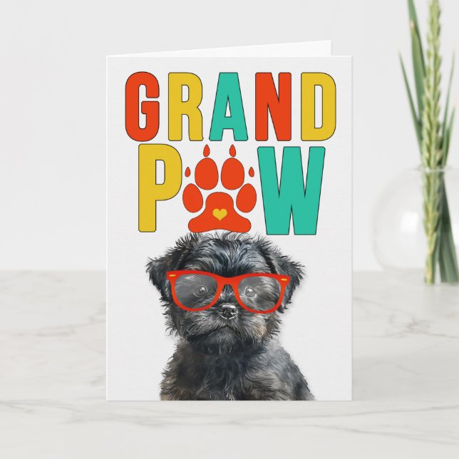 Cartes Pour Fêtes Annuelles Fête des grands-parents GrandDOG de GrandPAW Affen (Devant)
