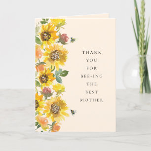Cartes Pour Fêtes Annuelles Fête des Mères abeille et fleurs