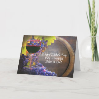 Cartes Pour Fêtes Annuelles Fête des Mères Belle-Sœur Thème Vin Drôle