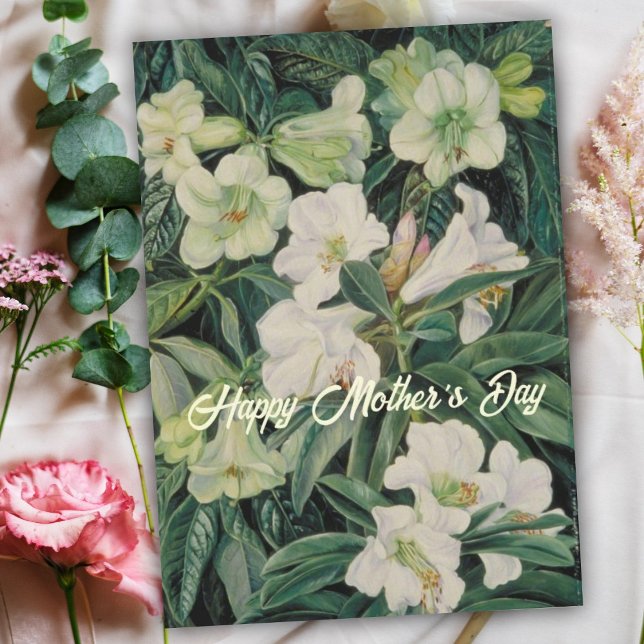 Cartes Pour Fêtes Annuelles Fête des Mères Blanc Floral (Créateur téléchargé)