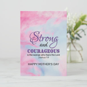 CARTES POUR FÊTES ANNUELLES FÊTE DES MÈRES CHRÉTIENNE FORTE ET COURAGEUSE