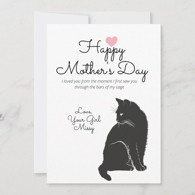 Cartes Pour Fêtes Annuelles Fête des mères de chat (Devant)