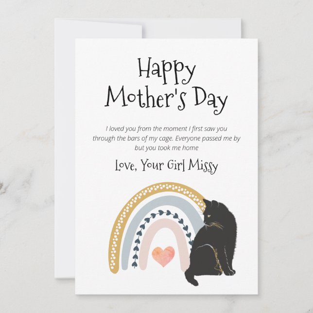 Cartes Pour Fêtes Annuelles Fête des mères de chat (Devant)