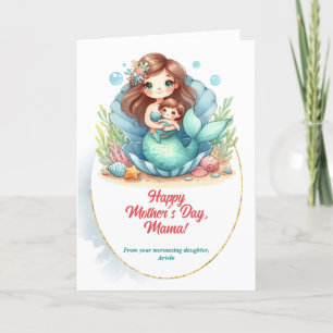 Cartes Pour Fêtes Annuelles Fête des mères de sirènes Beau message