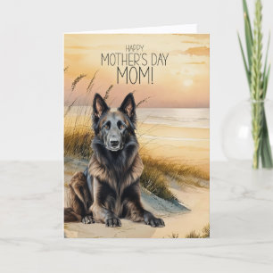 Cartes Pour Fêtes Annuelles Fête des Mères de Tervuren Dog Sunset Beach