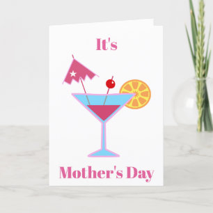 Cartes Pour Fêtes Annuelles Fête des mères Drôle Détendez-vous Martini Cocktai