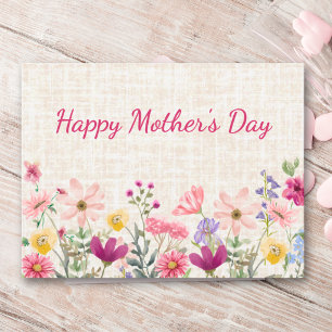 Cartes Pour Fêtes Annuelles Fête des Mères élégante pour maman Fleur sauvage f