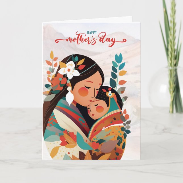 Cartes Pour Fêtes Annuelles Fête des mères et des enfants autochtones (Devant)