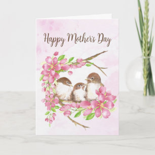 Cartes Pour Fêtes Annuelles Fête des Mères Fleur de cerisier vierge, Éperviers