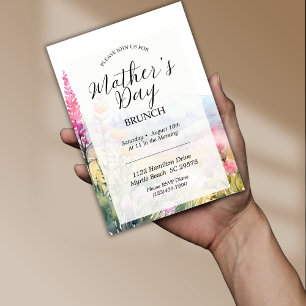 Cartes Pour Fêtes Annuelles Fête des Mères Fleurs sauvages moderne Brunch Blus
